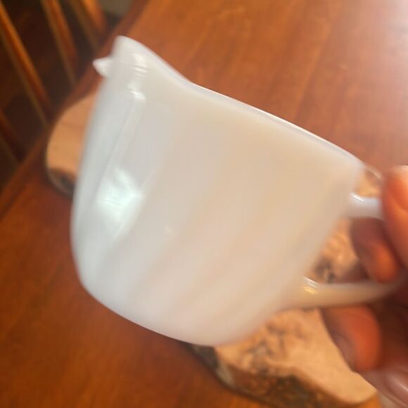 Vintage Fire King Azurite Blue Swirl Glass Creamer - Picture 4 of 7